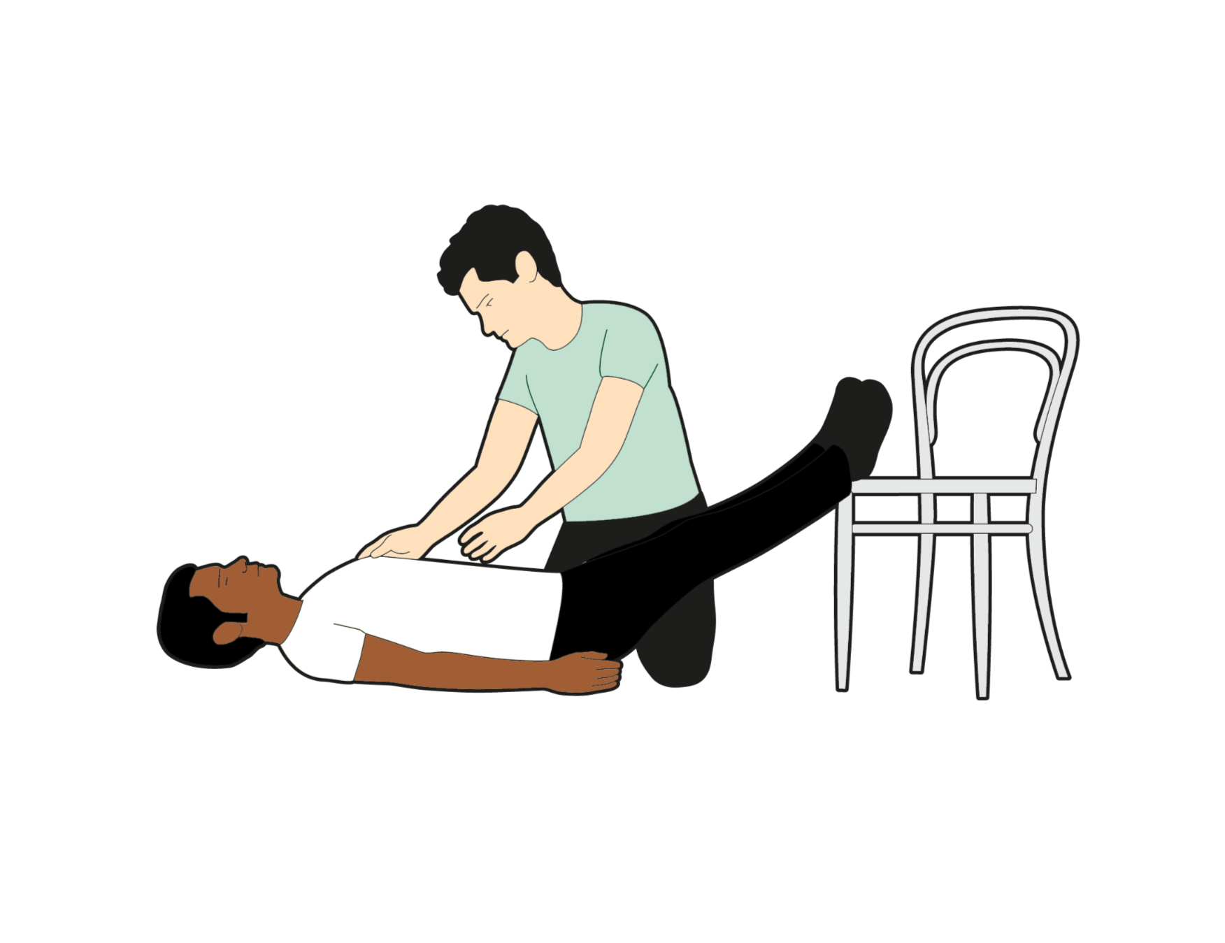Elevation of legs about 12 inches during shock management.