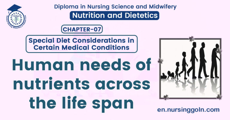 Human needs of nutrients across the life span