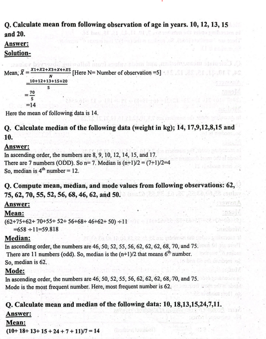 Mean and Median | CHAPTER-7 | Research Methodology