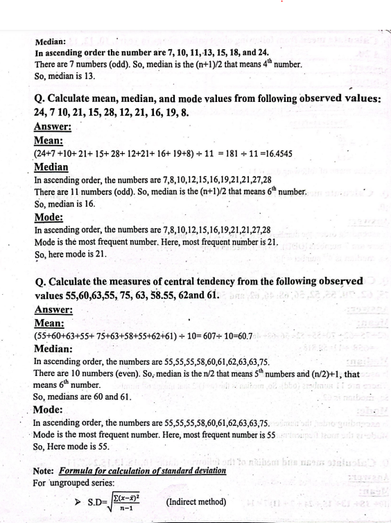 Mean and Median | CHAPTER-7 | Research Methodology